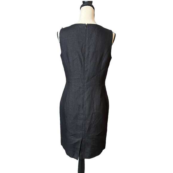 Talbots Irish Linen Black Sleeveless Sheath Dress, Size 8 - Picture 2 of 4
